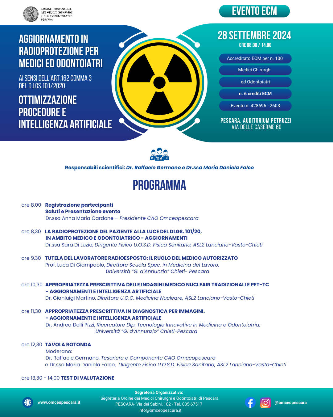 Clicca per accedere all'articolo AGGIORNAMENTO IN RADIOPROTEZIONE PER MEDICI ED ODONTOIATRI AI SENSI DELL'ART. 162 COMMA 3 DEL D.LGS. 101/2020. OTTIMIZZAZIONE PROCEDURE E INTELLIGENZA ARTIFICIALE