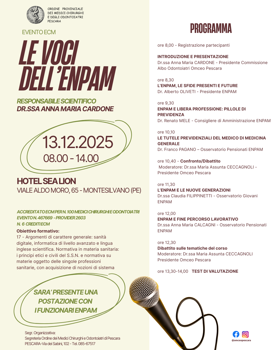 Clicca per accedere all'articolo Il 13 dicembre l’evento ECM “Le voci dell’ENPAM”
