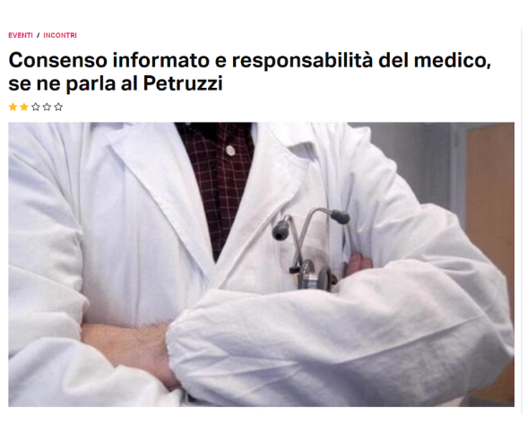 Clicca per accedere all'articolo Consenso informato e responsabilità del medico, se ne parla al Petruzzi