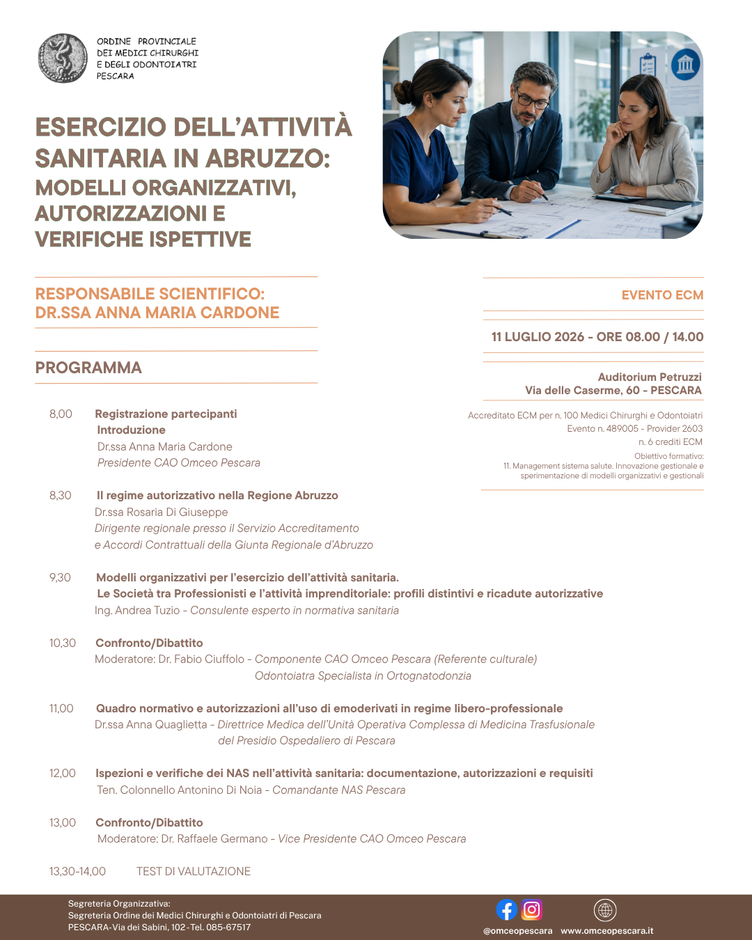 Clicca per accedere all'articolo ESERCIZIO DELL'ATTIVITA' SANITARIA IN ABRUZZO: MODELLI ORGANIZZATIVI, AUTORIZZAZIONI E VERIFICHE ISPETTIVE