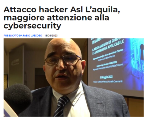 Clicca per accedere all'articolo Attacco hacker Asl L’aquila, maggiore attenzione alla cybersecurity